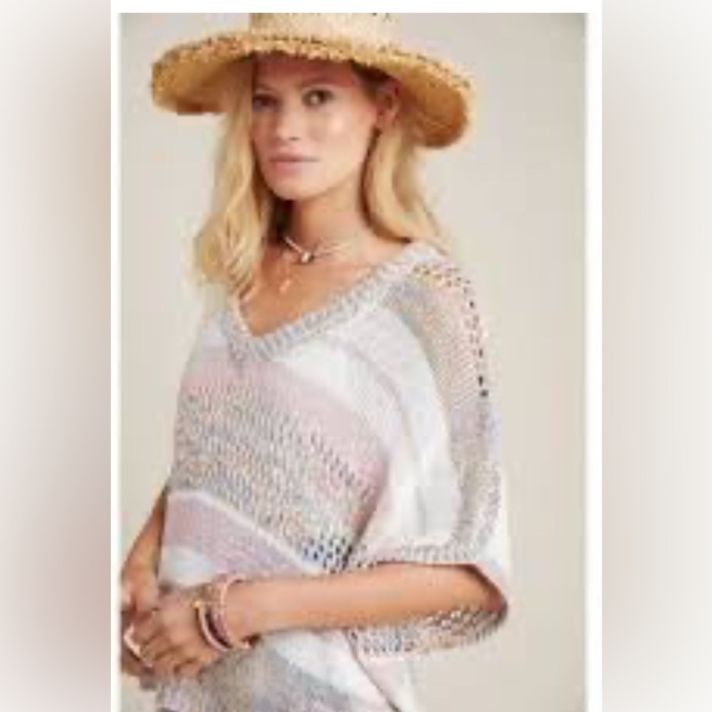 Anthropologie Akemi + Kin - One Size Kimono Cocoon Open Knit  Poncho